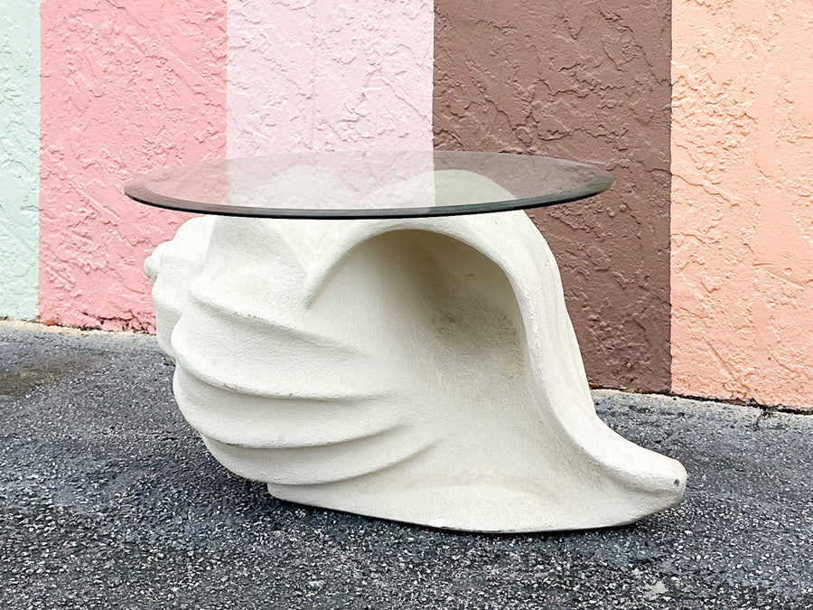 Plaster Conch Shell Coffee Table