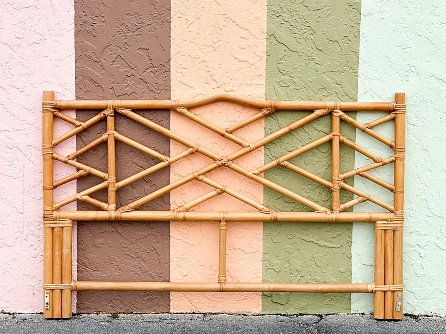Rattan Fretwork Queen Headboard