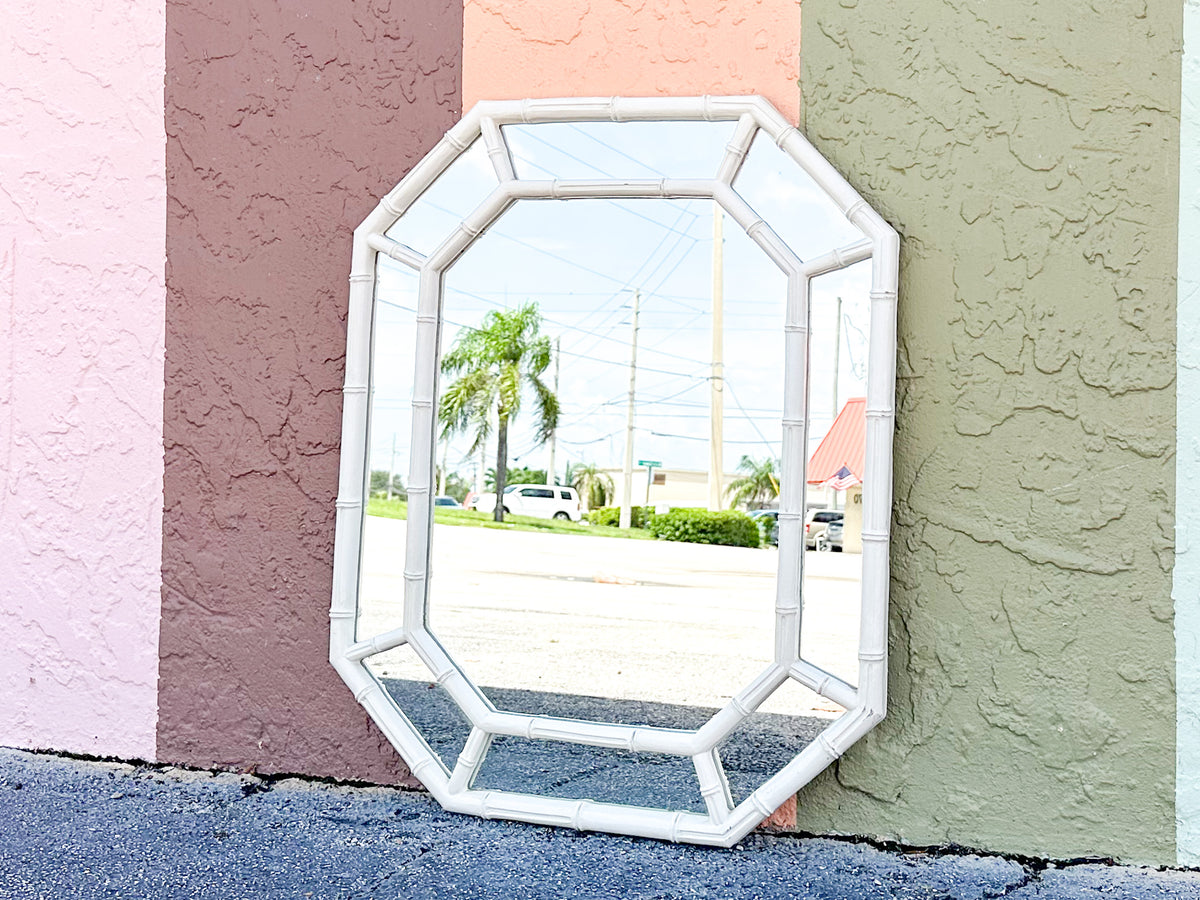 Faux Bamboo Octagon Mirror