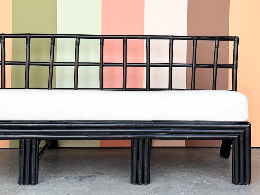 Curved Rattan Loveseat