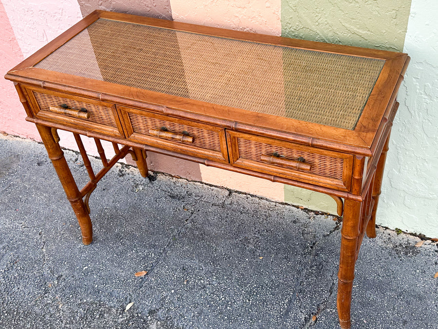 Handsome Faux Bamboo Writing Desk
