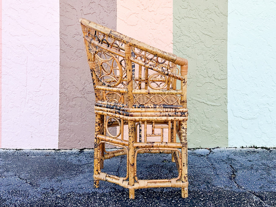 Fab Tortoiseshell Rattan Barrel Chair