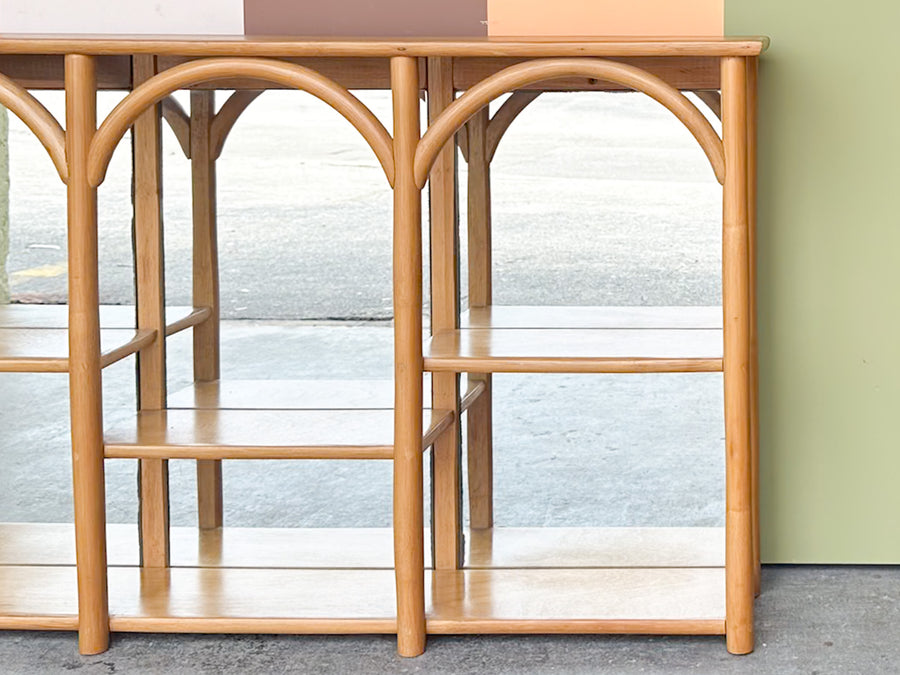 Mirrored Rattan Shelf