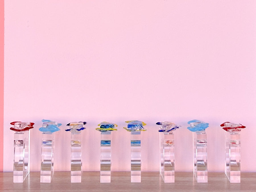 Set of Eight Murano Glass Candy Napkin Rings