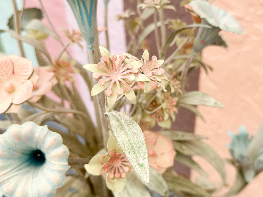 Pretty Pastel Tole Floral Chandelier