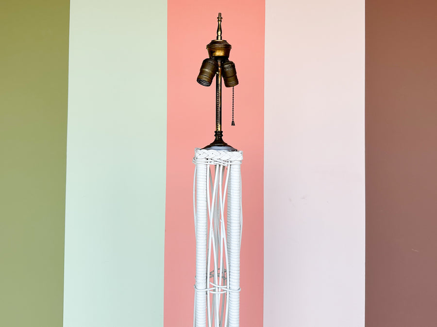 Pagoda Style Wicker Floor Lamp