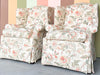 Pair of Floral Chic Upholstered Wingback Chairs