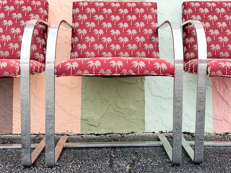Set of Four Chic Chrome Dining Chairs