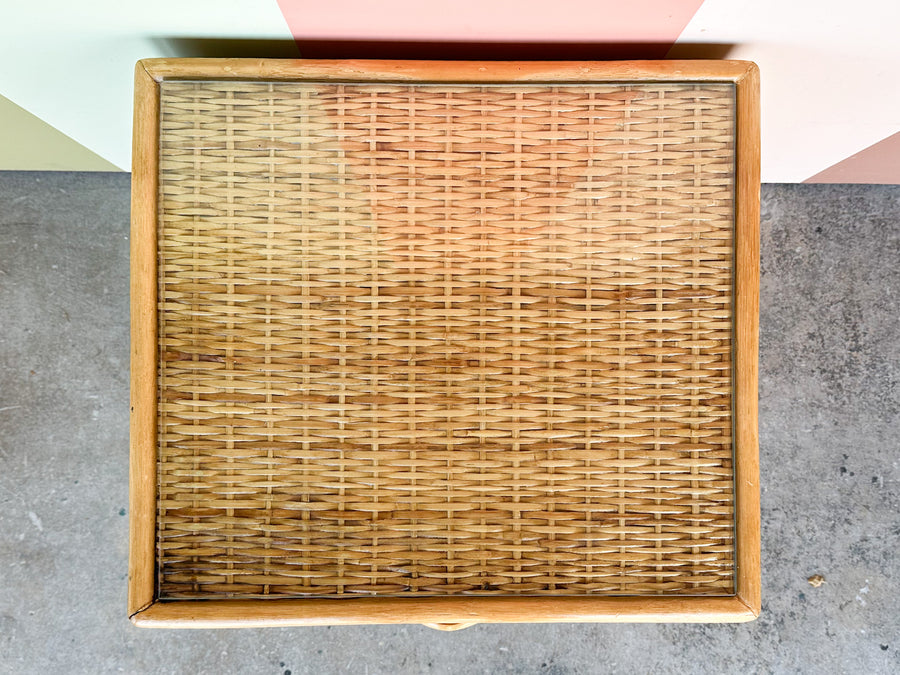 Island Style Rattan Wrapped Nightstand