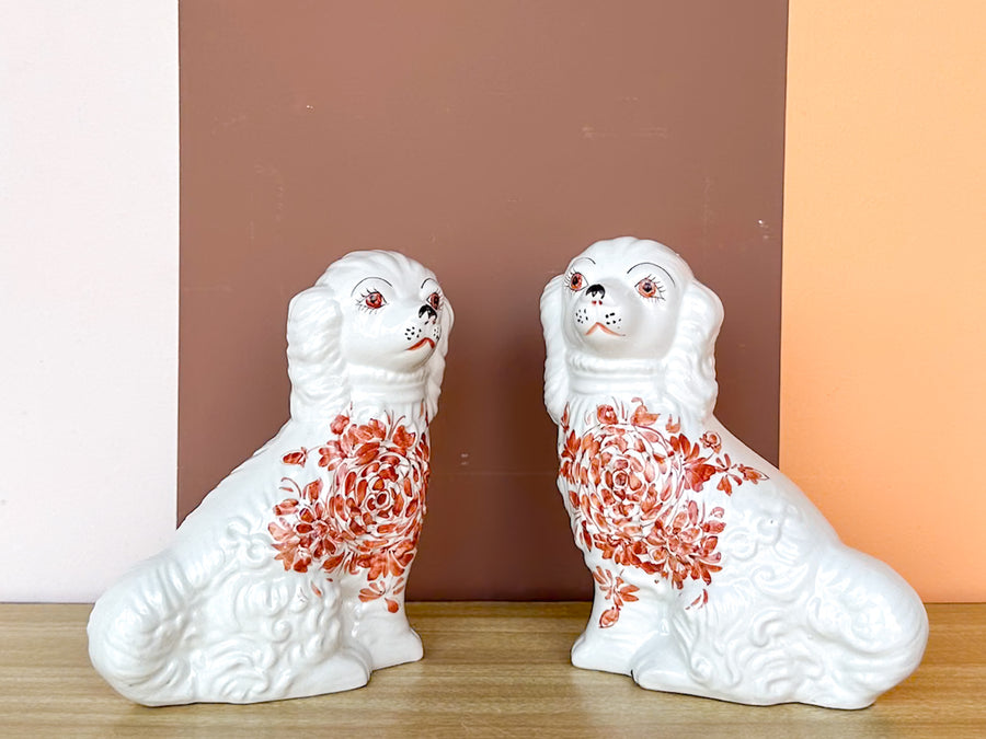 Italian Floral Staffordshire Dogs