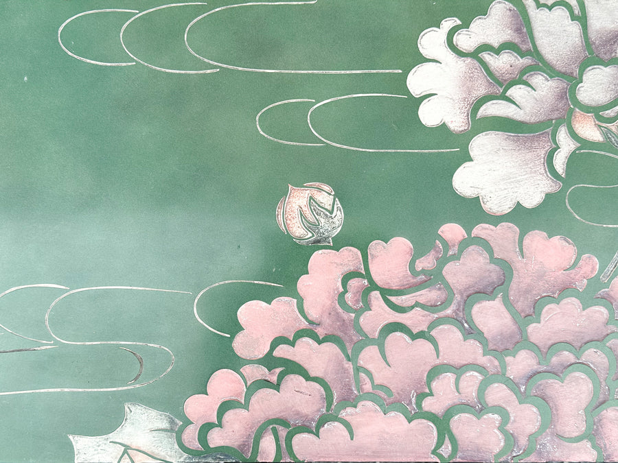 Pink and Green Lacquer Bird Console