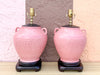 Pair of Pink Chic Chinoiserie Lamps