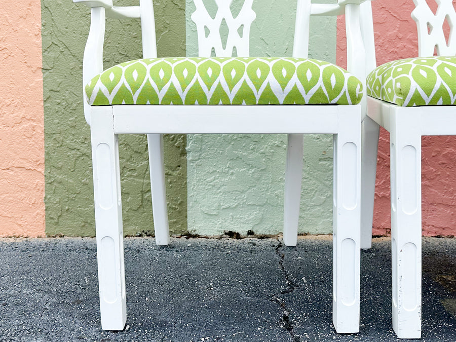 Set of Six Fretwork Dining Chairs