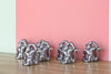 Set of Eight Pewter Monkey Placecard Holders