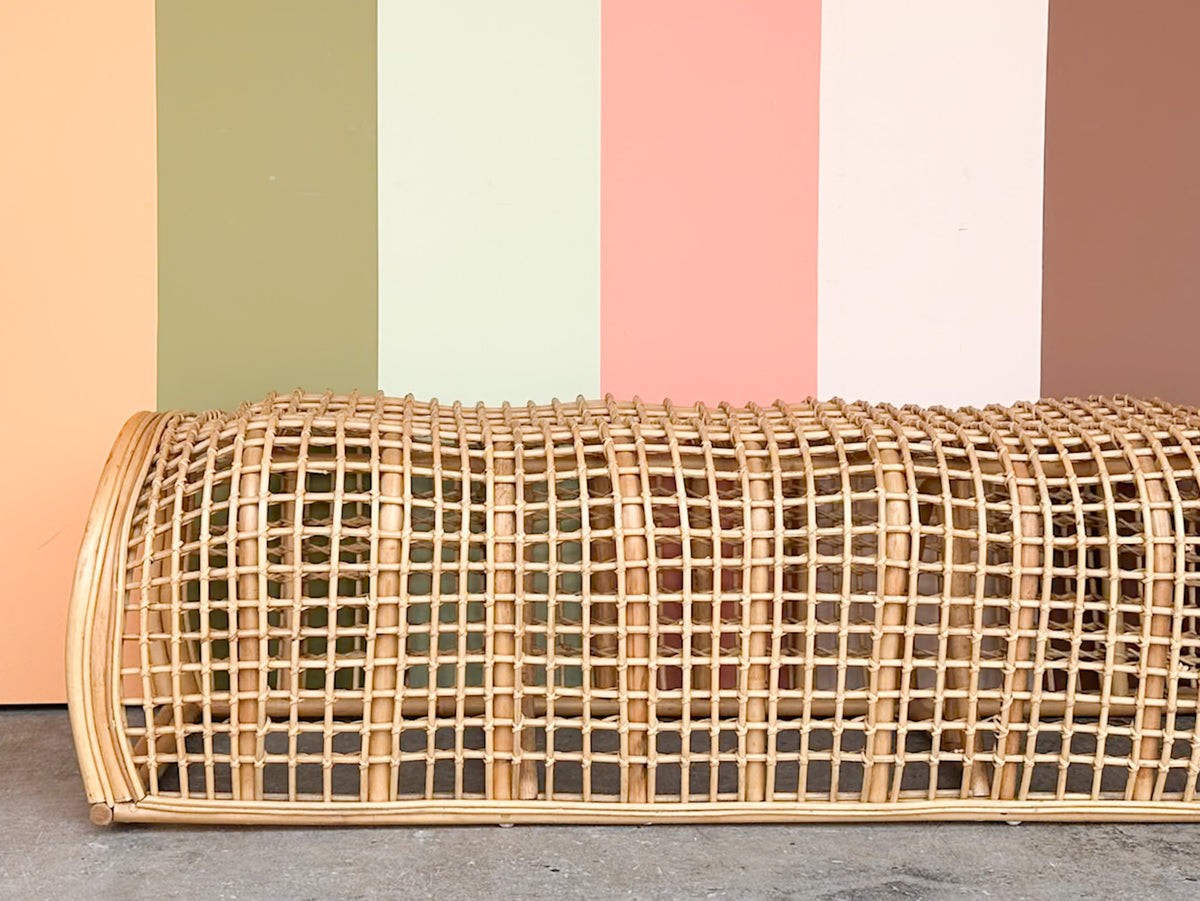 Sculptural Rattan Alligator Bench