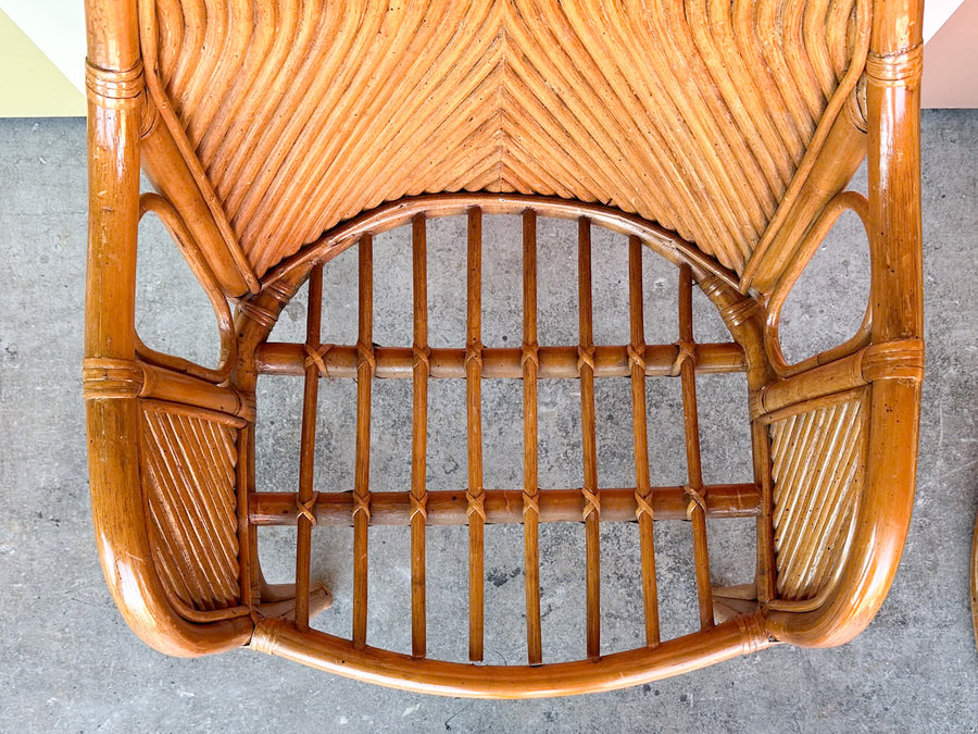 Old Florida Rattan Chair and Ottoman