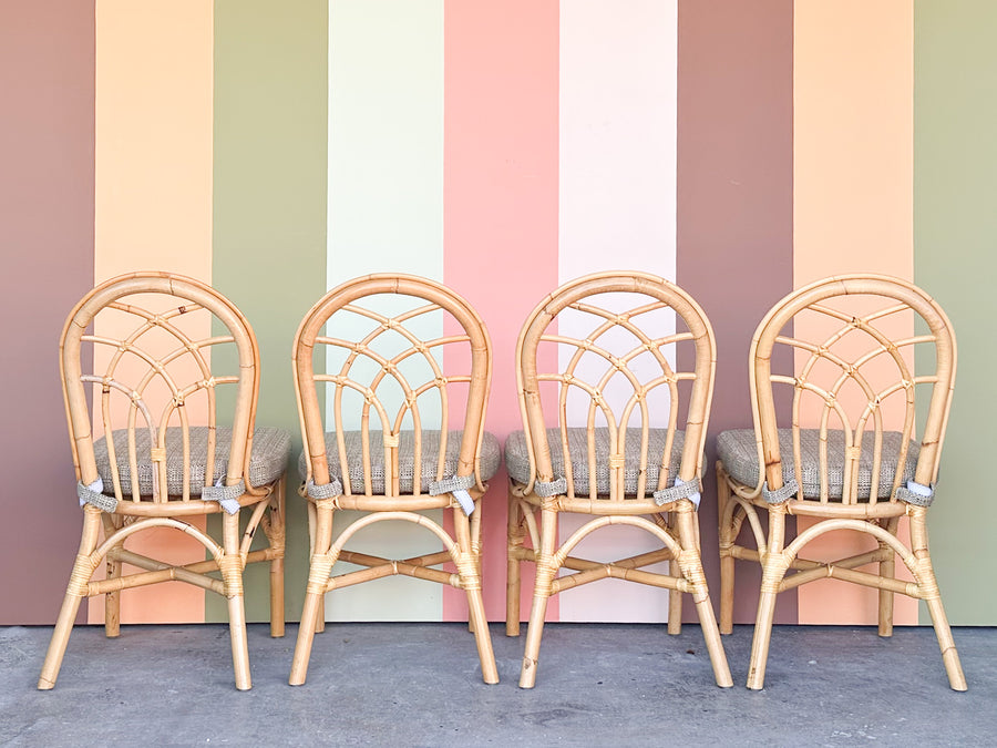 Set of Four Rattan Dining Chairs
