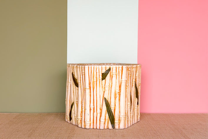 Faux Bamboo Leaf Cachepot