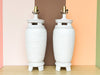 Pair of Plaster Faux Bamboo Lamps