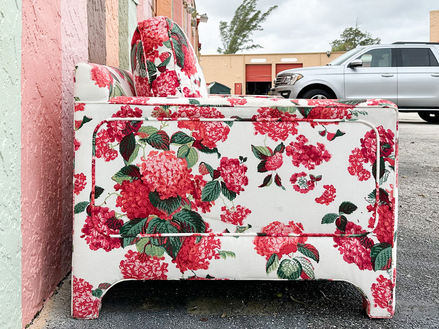 Pink Hydrangea Chintz Sofa