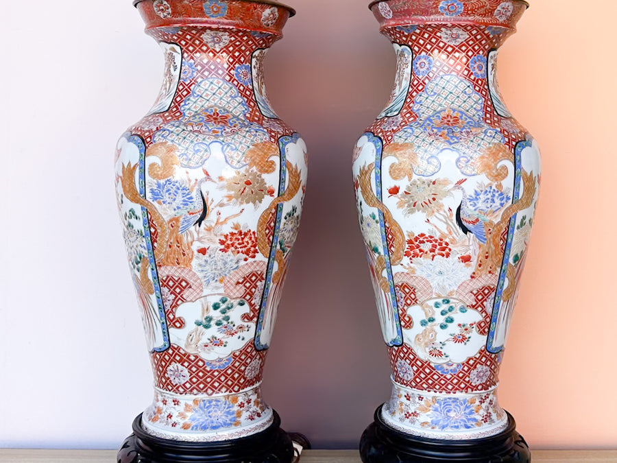 Pair of Large Chinoiserie Chic Lamps