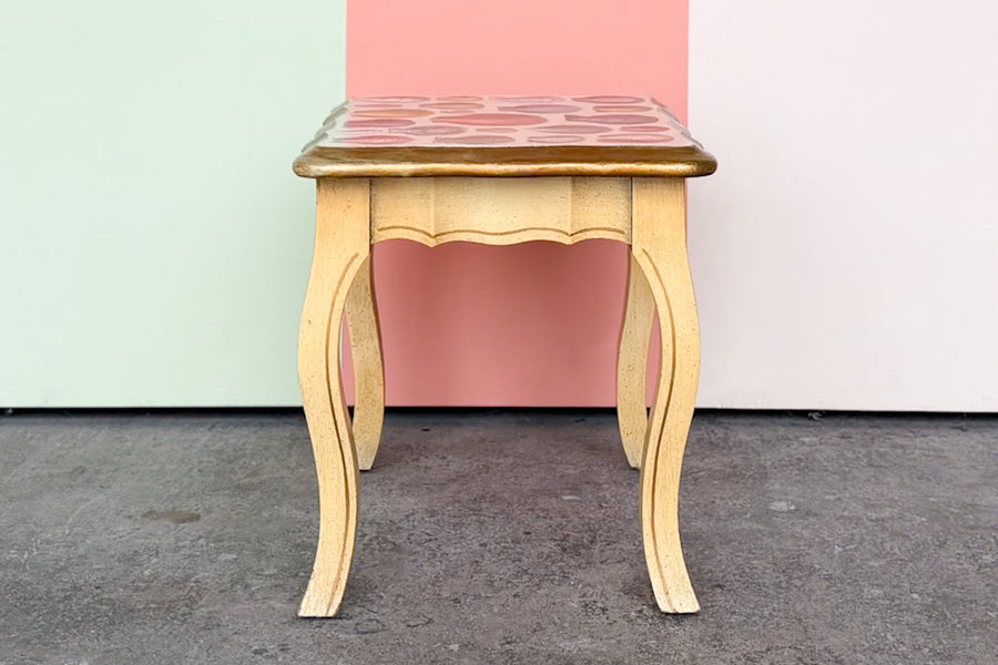 Gold Regency Decoupage Telephone Bench