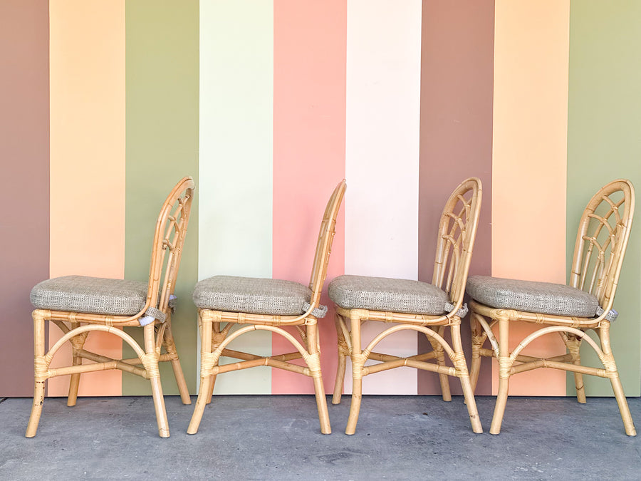 Set of Four Rattan Dining Chairs