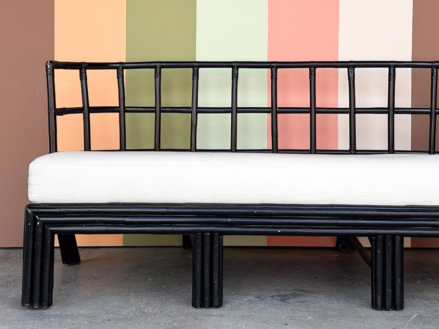 Curved Rattan Loveseat