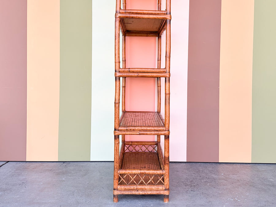 Tortoiseshell Rattan Etagere
