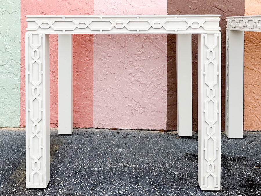 Pair of Fab Fretwork Side Tables