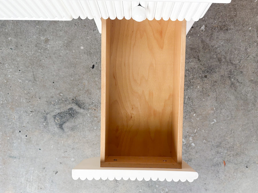 Custom Wood and Rattan Painted Desk