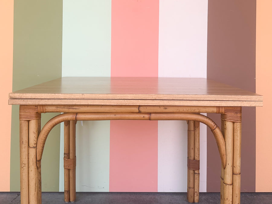 Old Florida Rattan Flip Top Game Table