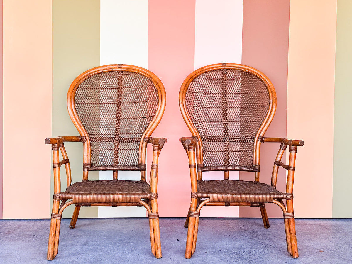 Pair of Island Chic Rattan Chairs