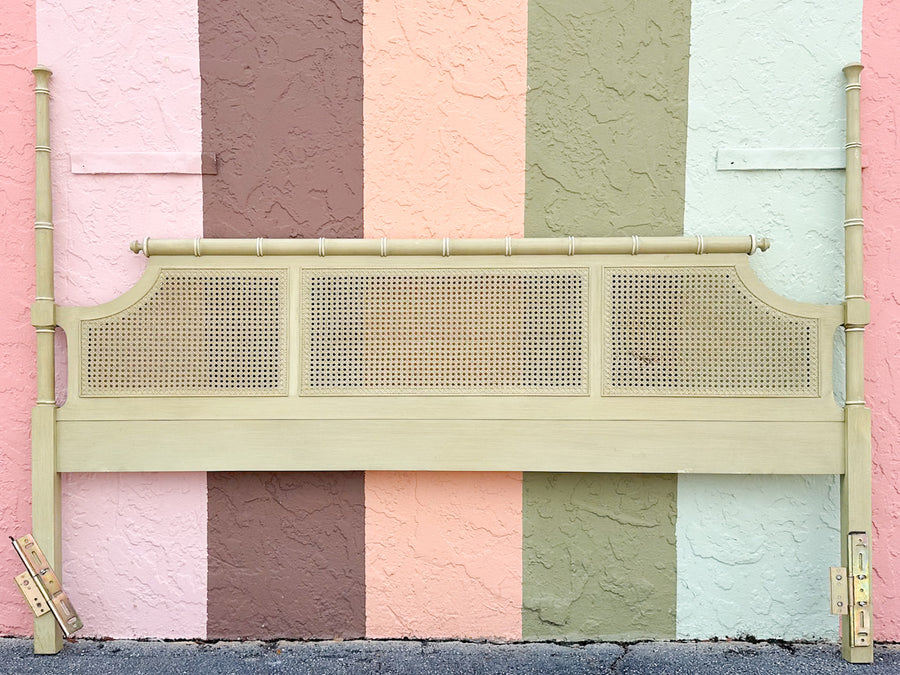 Faux Bamboo and Cane King Headboard