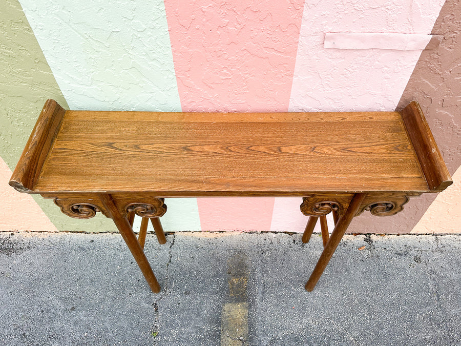 Asian Inspired Wood Alter Table