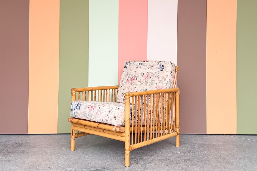 Old Florida Rattan Lounge Chair