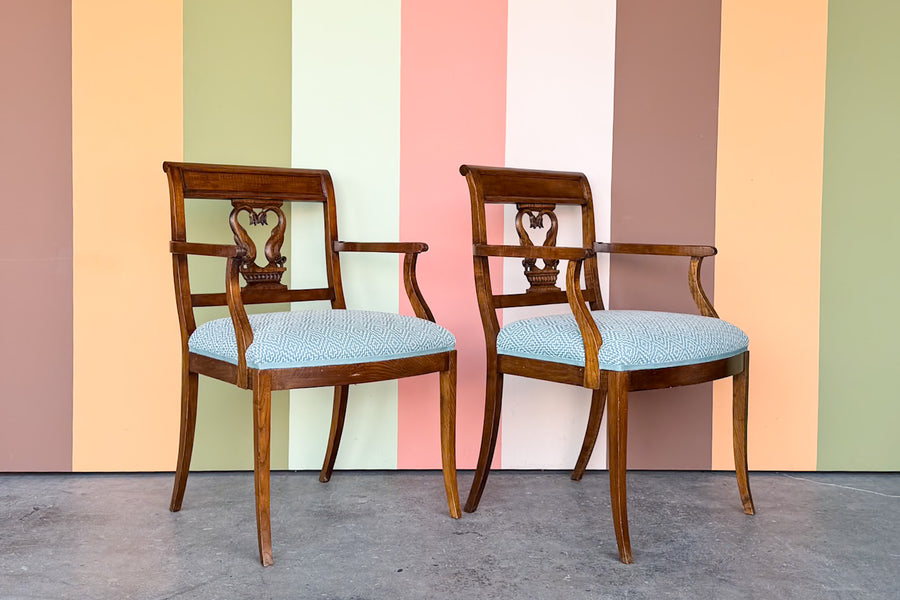Pair of Handsome Koi Fish Arm Chairs