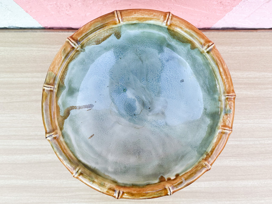 Majolica Pineapple Pedestal Bowl