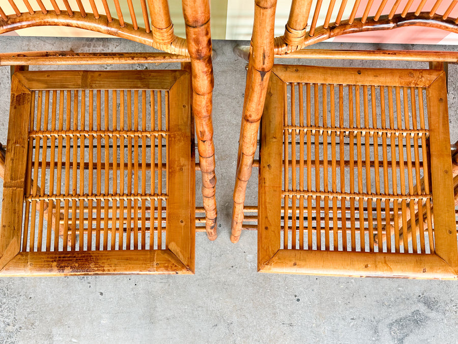 Set of Four Bamboo Folding Chairs