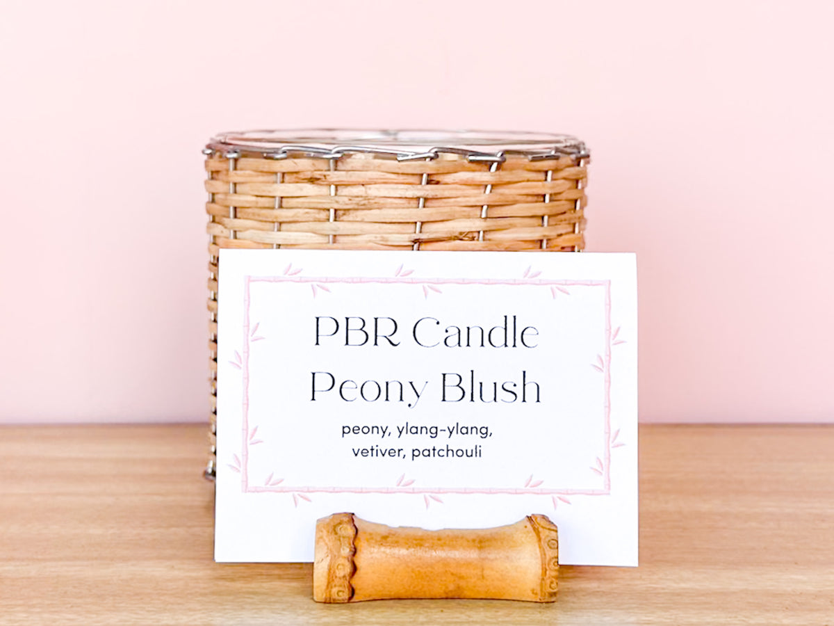 Palm Beach Regency Peony Rattan Wrapped Candle