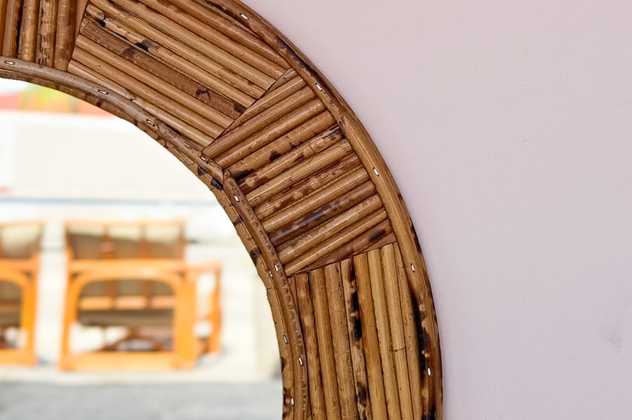 Round Bamboo Mirror