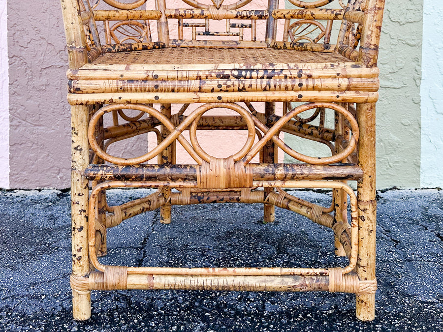 Fab Tortoiseshell Rattan Barrel Chair