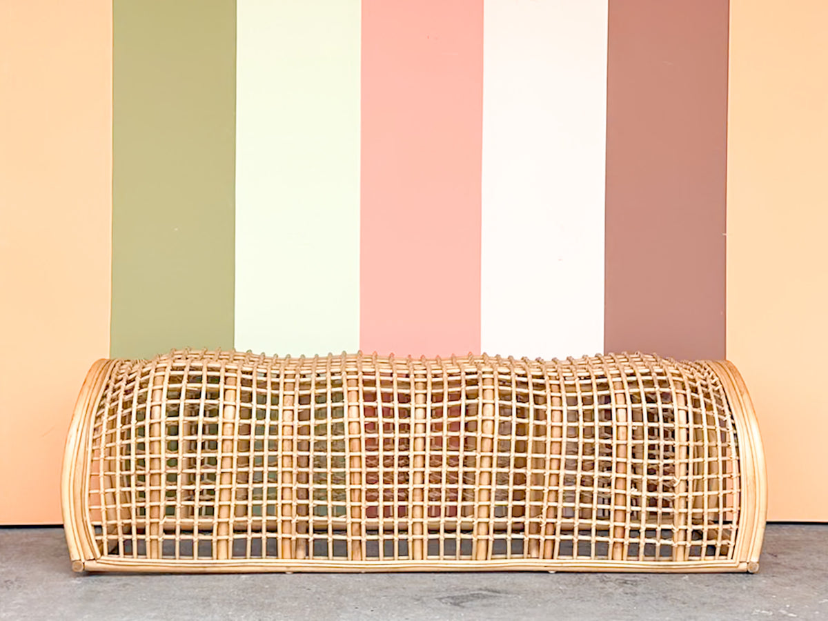 Sculptural Rattan Alligator Bench