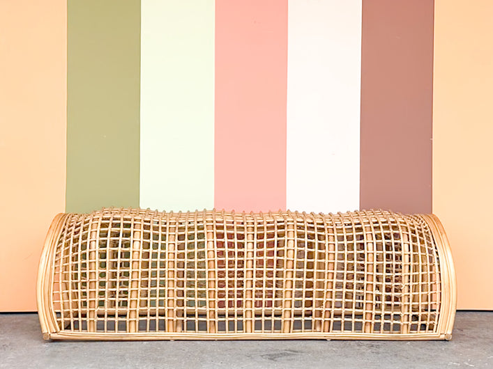 Sculptural Rattan Alligator Bench