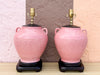 Pair of Pink Chic Chinoiserie Lamps