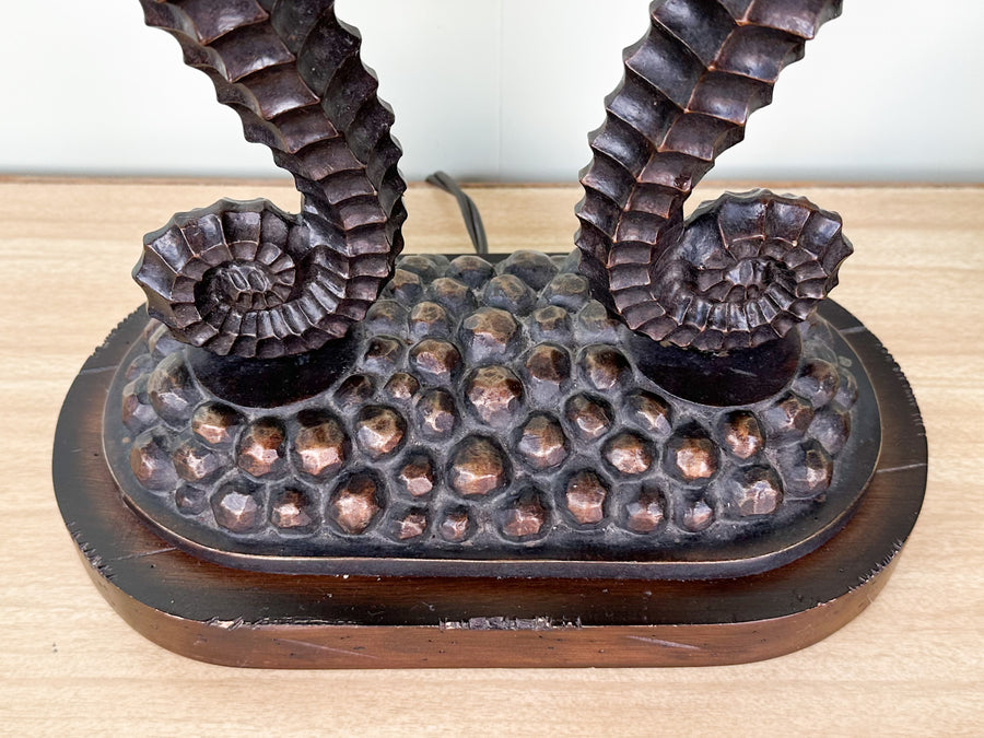 Pair of Metal and Resin Seahorse Lamps