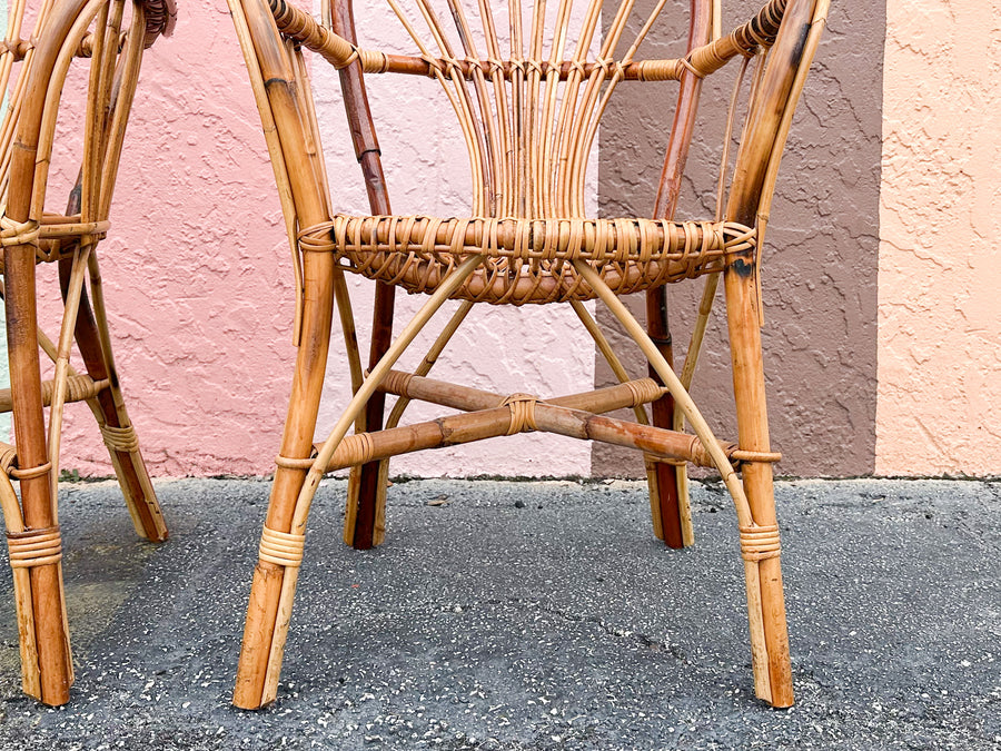 Pair of Cute Island Style Rattan Chairs