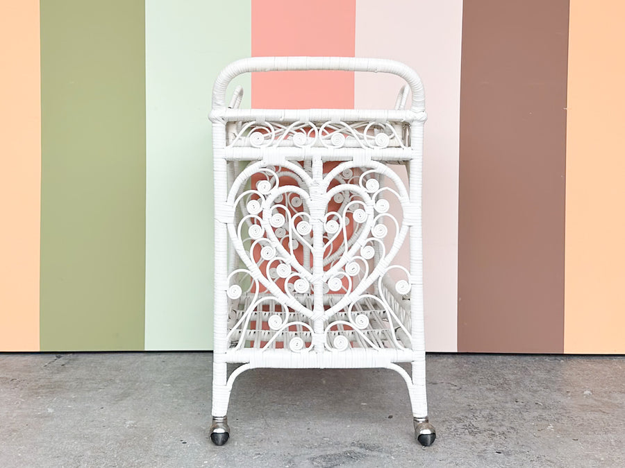 Sweet Fiddlehead Wicker Bar Cart