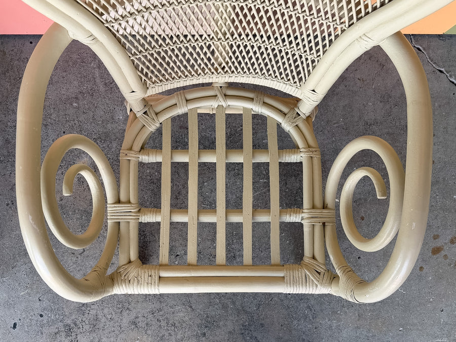 Pair of Whimsical Balloon Back Rattan Chairs