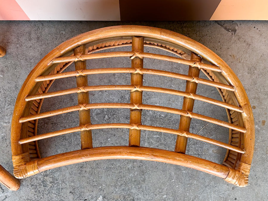 Old Florida Rattan Chair and Ottoman